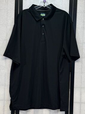 Ben Hogan Performance Golf Polo Shirt 2XL Black Stripe 3 Button Perry Ellis